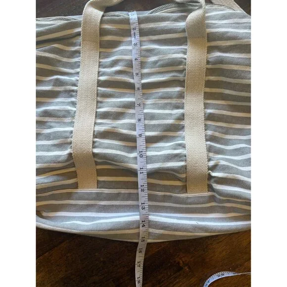 Know Supply Blue Striped Cotton Canvas Weekender Duffle Bag - Picture 10 of 10